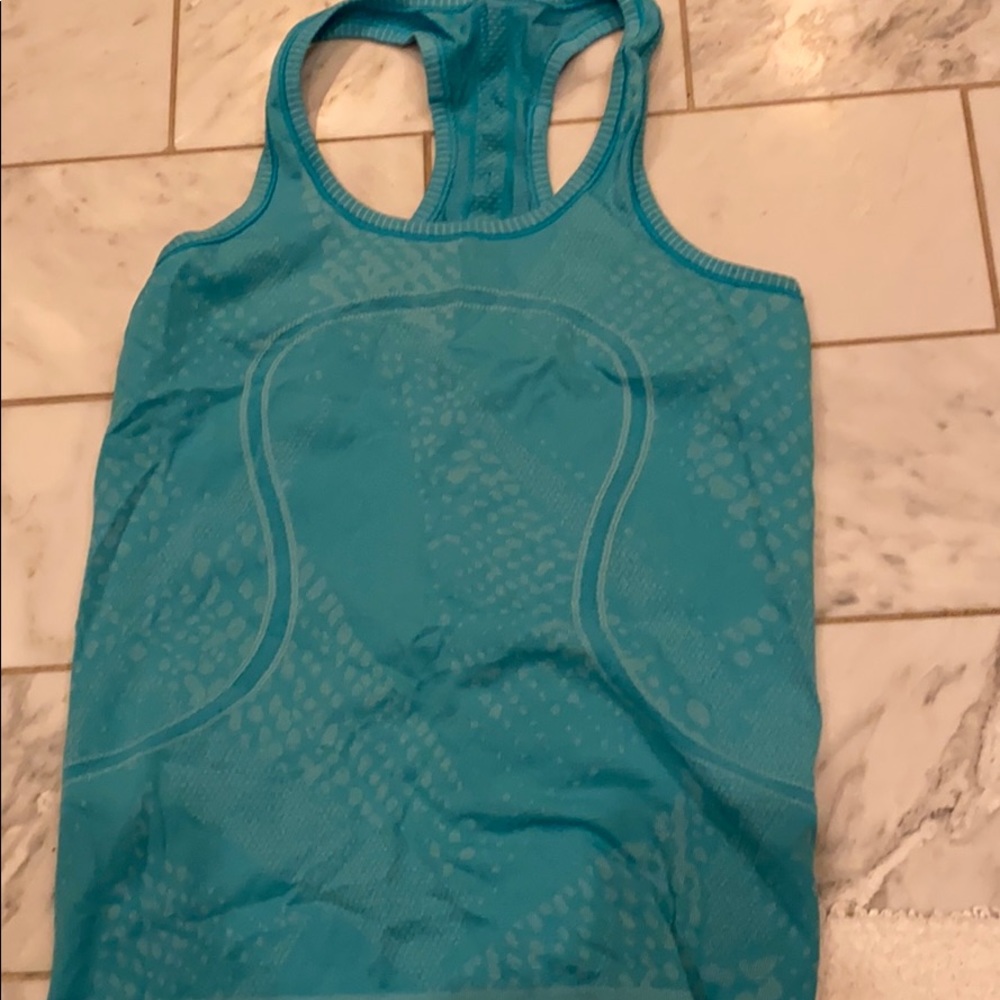 Blue lululemon running tank